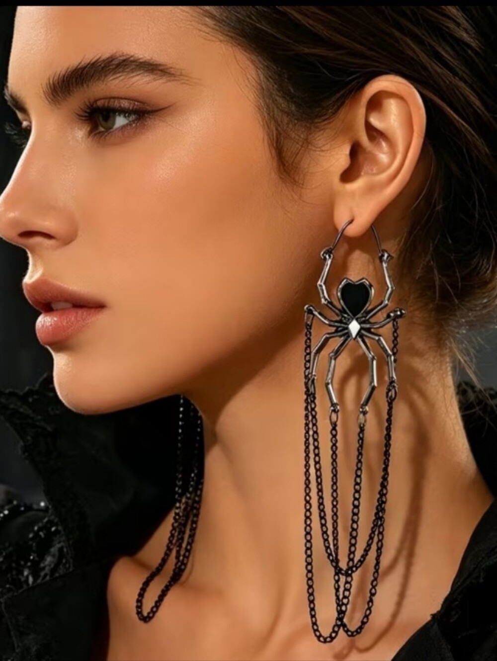 🕷️New Gothic Black Spider Tassel Earrings | Spooky Halloween Statement Jewelry